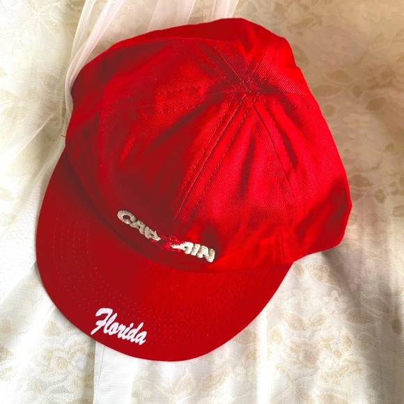 Toddler Boy/Girls Captain embroidered lettering Red Sun Hat Baseball Cap 3T - 8T - Picture 1 of 6